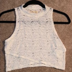 Hollister White Lace Crop Top